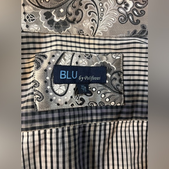 NWOT BLU by poferilo Mens Dress Shirt w/ Cool Buttons/Lots of Style!! - Picture 11 of 12
